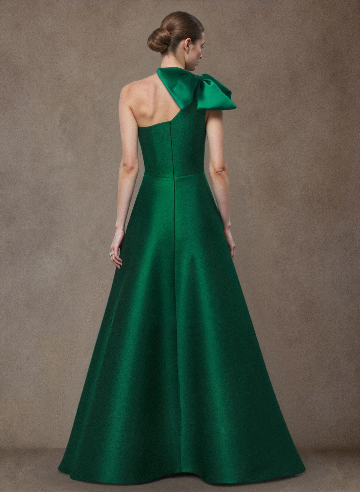 A-Line One-Shoulder Satin Mother Of The Bride Dresses With Bow(s)/Pockets