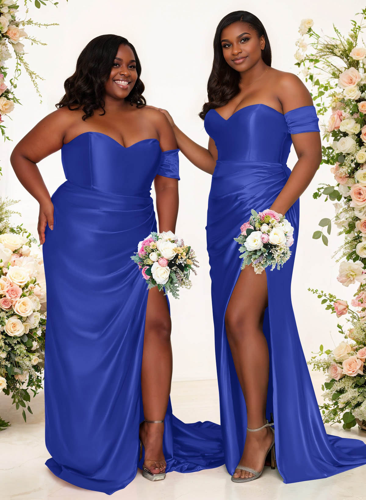 Sheath/Column One-Shoulder Silk Like Satin Bridesmaid Dresses With Split Front