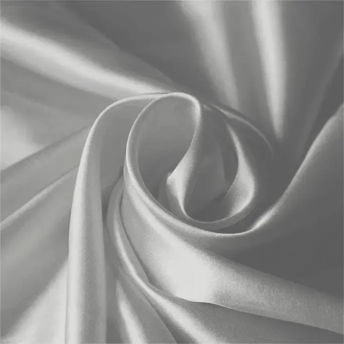 Silver Satin Fabric By The 1/2 Yard