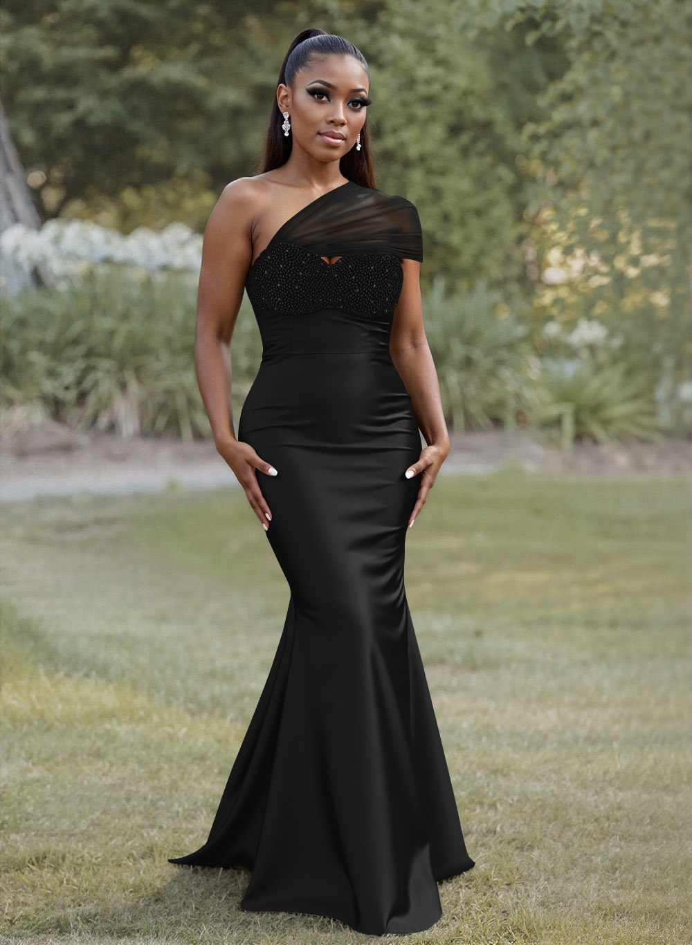 Simple Trumpet/Mermaid Sweetheart Floor-Length Charmeuse Bridesmaid Dresses With Beading