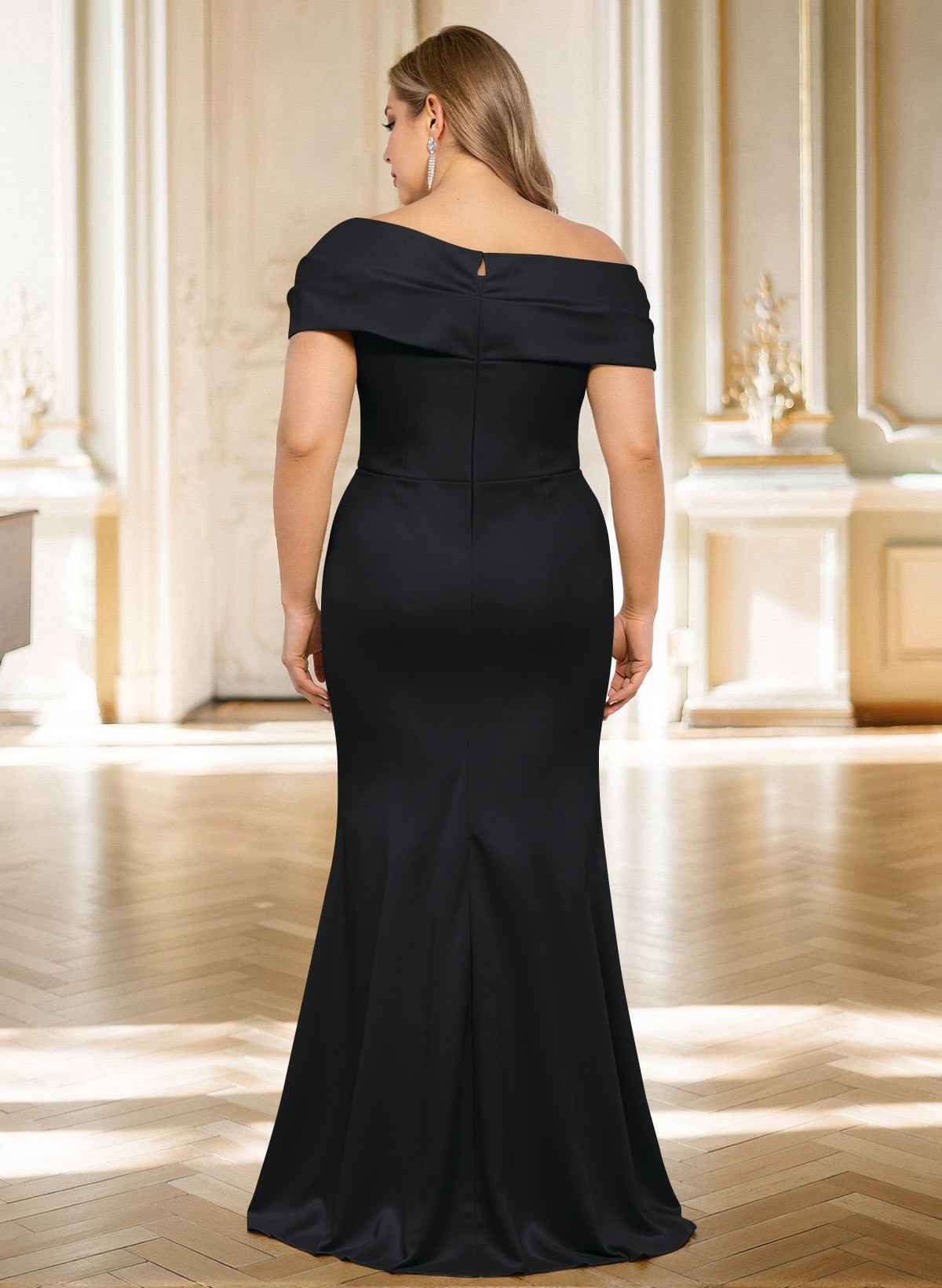 Classy Wrap Off Shoulder Mother Of The Bride Dresses With Ruffled Waist