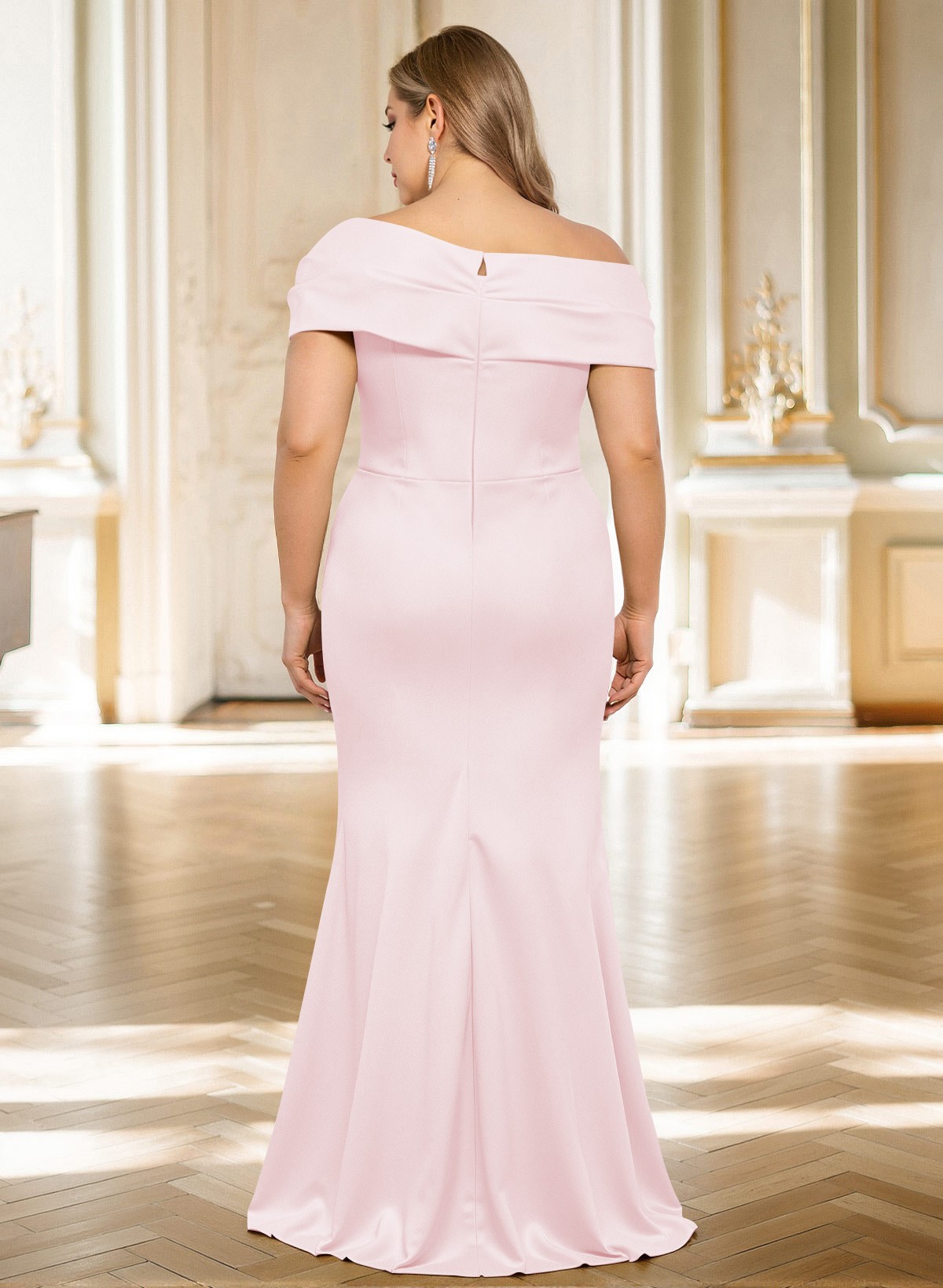 Classy Wrap Off Shoulder Mother Of The Bride Dresses With Ruffled Waist