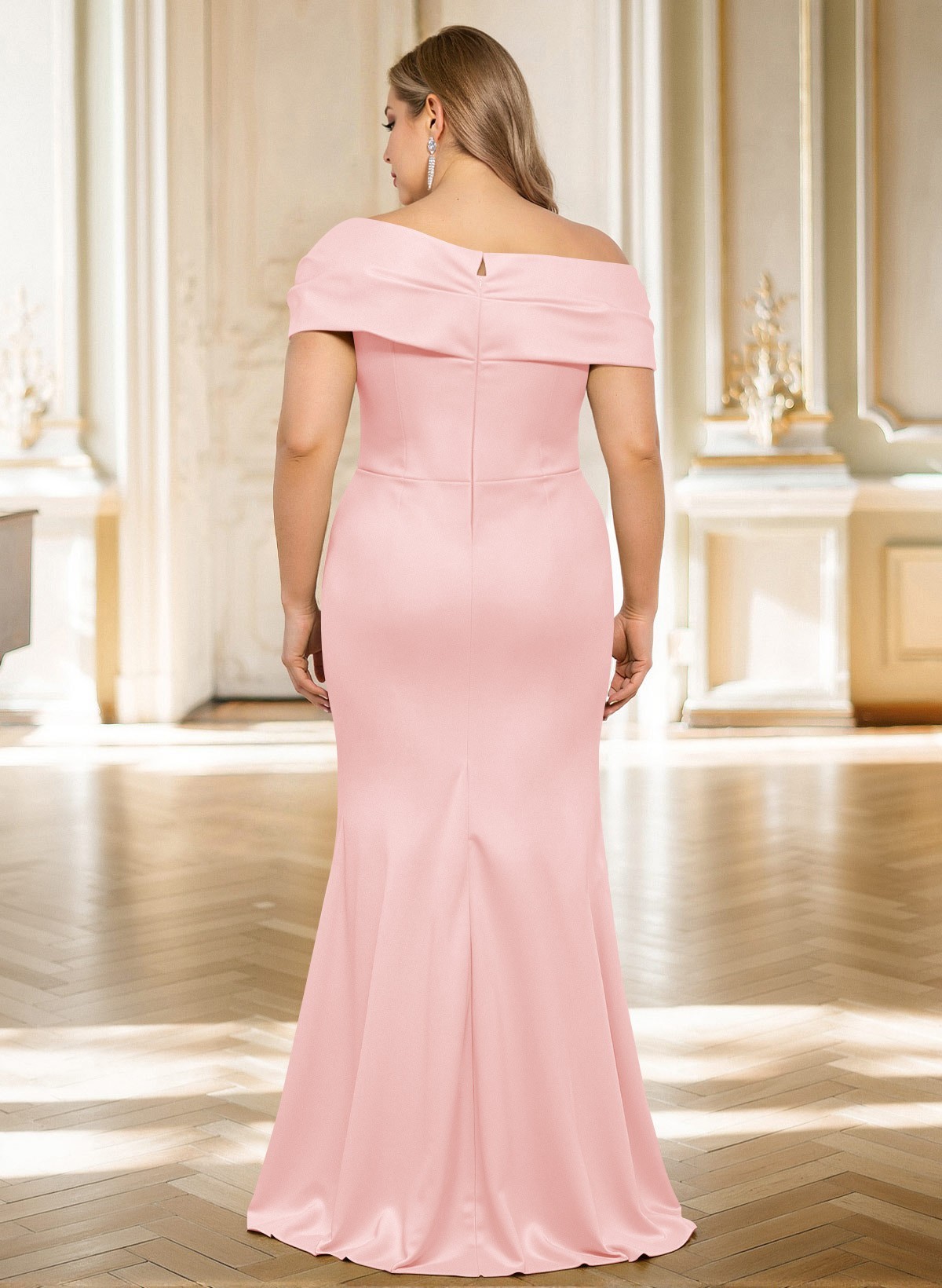Classy Wrap Off Shoulder Mother Of The Bride Dresses With Ruffled Waist