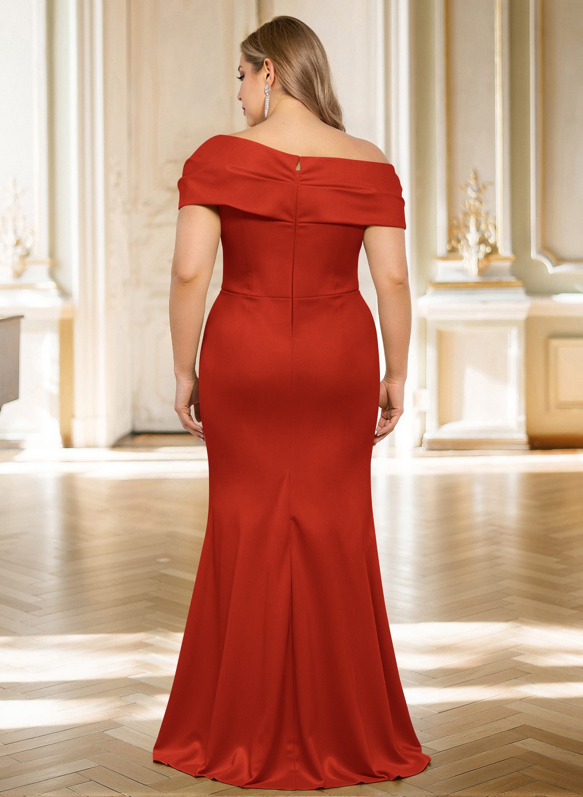 Classy Wrap Off Shoulder Mother Of The Bride Dresses With Ruffled Waist