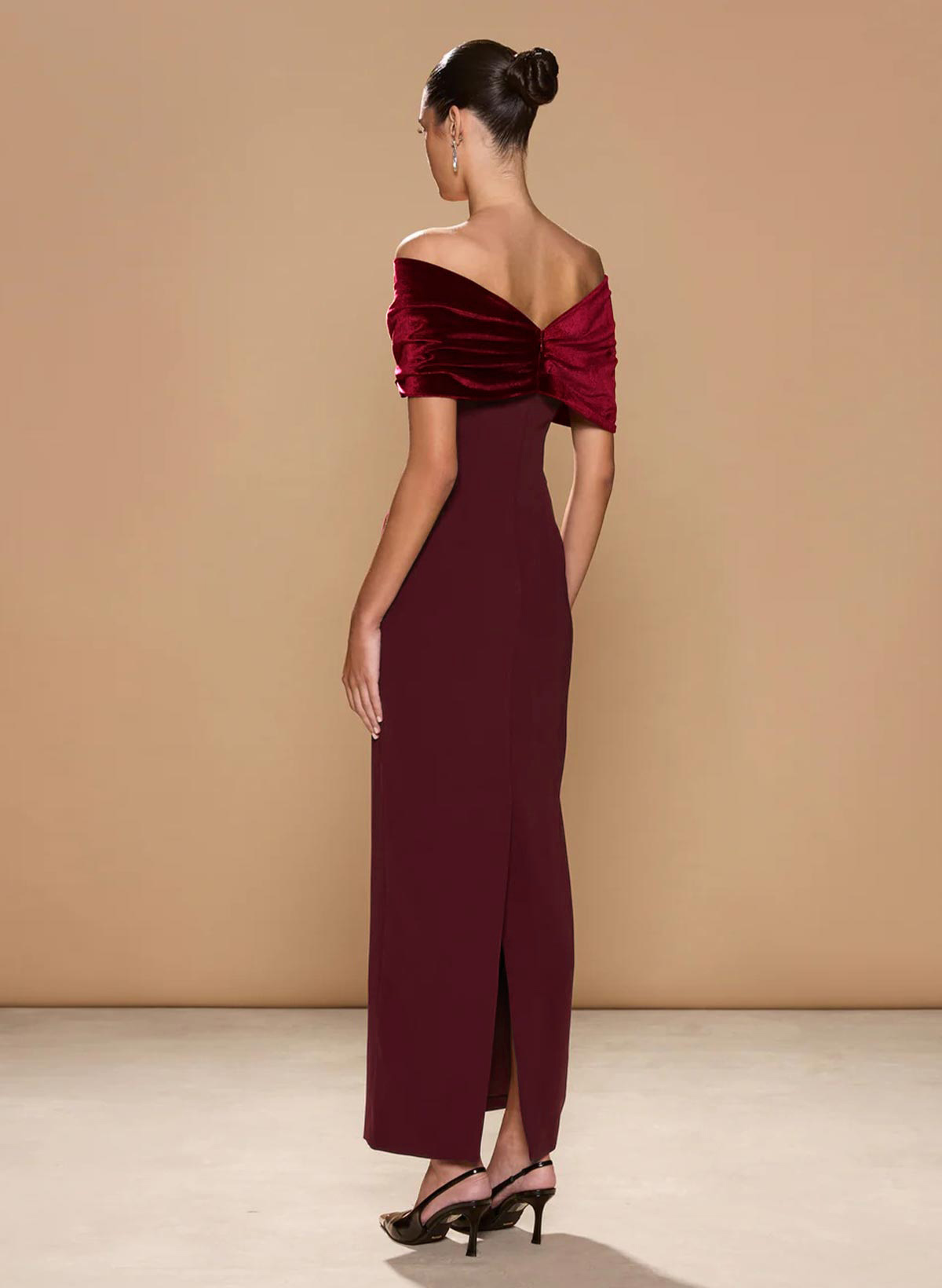 Sheath/Column Off-The-Shoulder Ankle-Length Elastic Satin Evening Dresses With Bow(s), supplier image 2