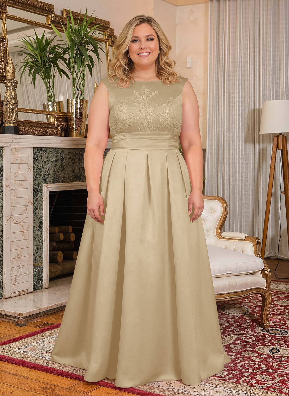 Elegant Lace Satin A-Line Mother Of The Bride Dresses, product image 4