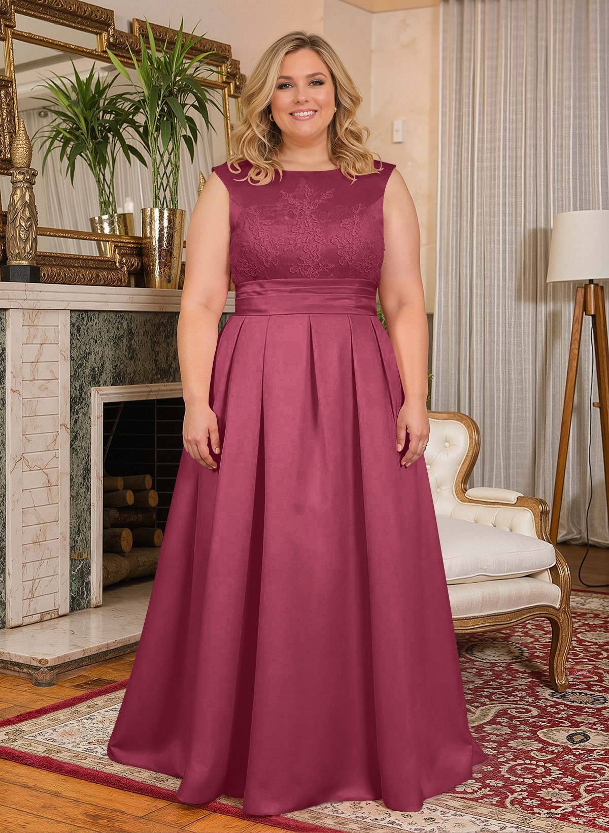 Elegant Lace Satin A-Line Mother Of The Bride Dresses, product image 54