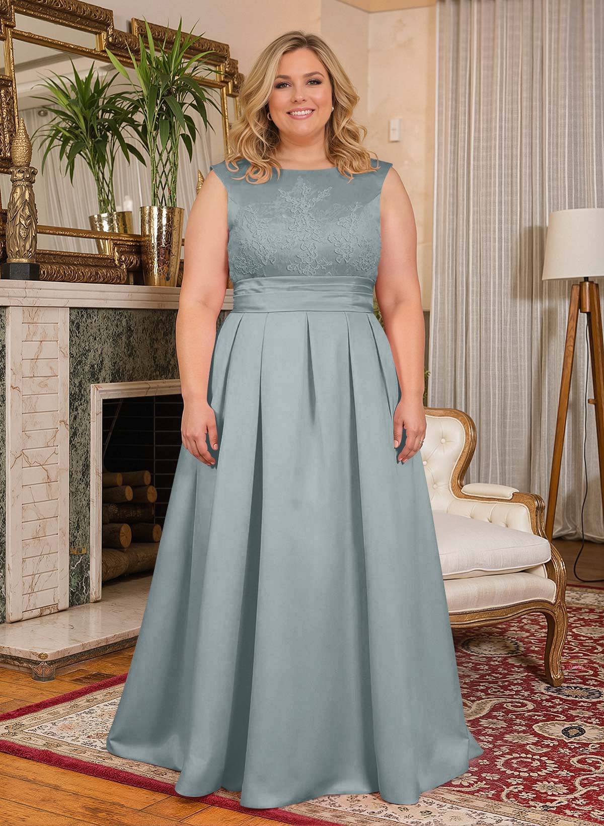 Elegant Lace Satin A-Line Mother Of The Bride Dresses, product image 16