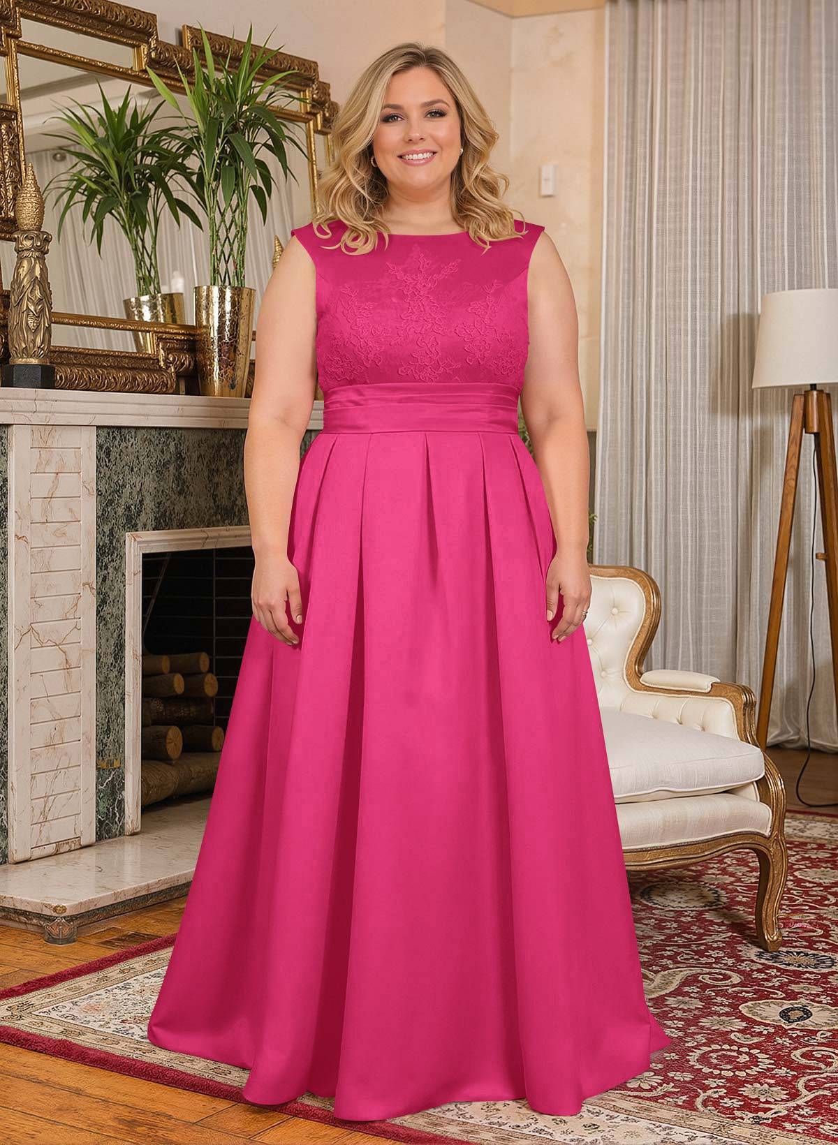 Elegant Lace Satin A-Line Mother Of The Bride Dresses, product image 32