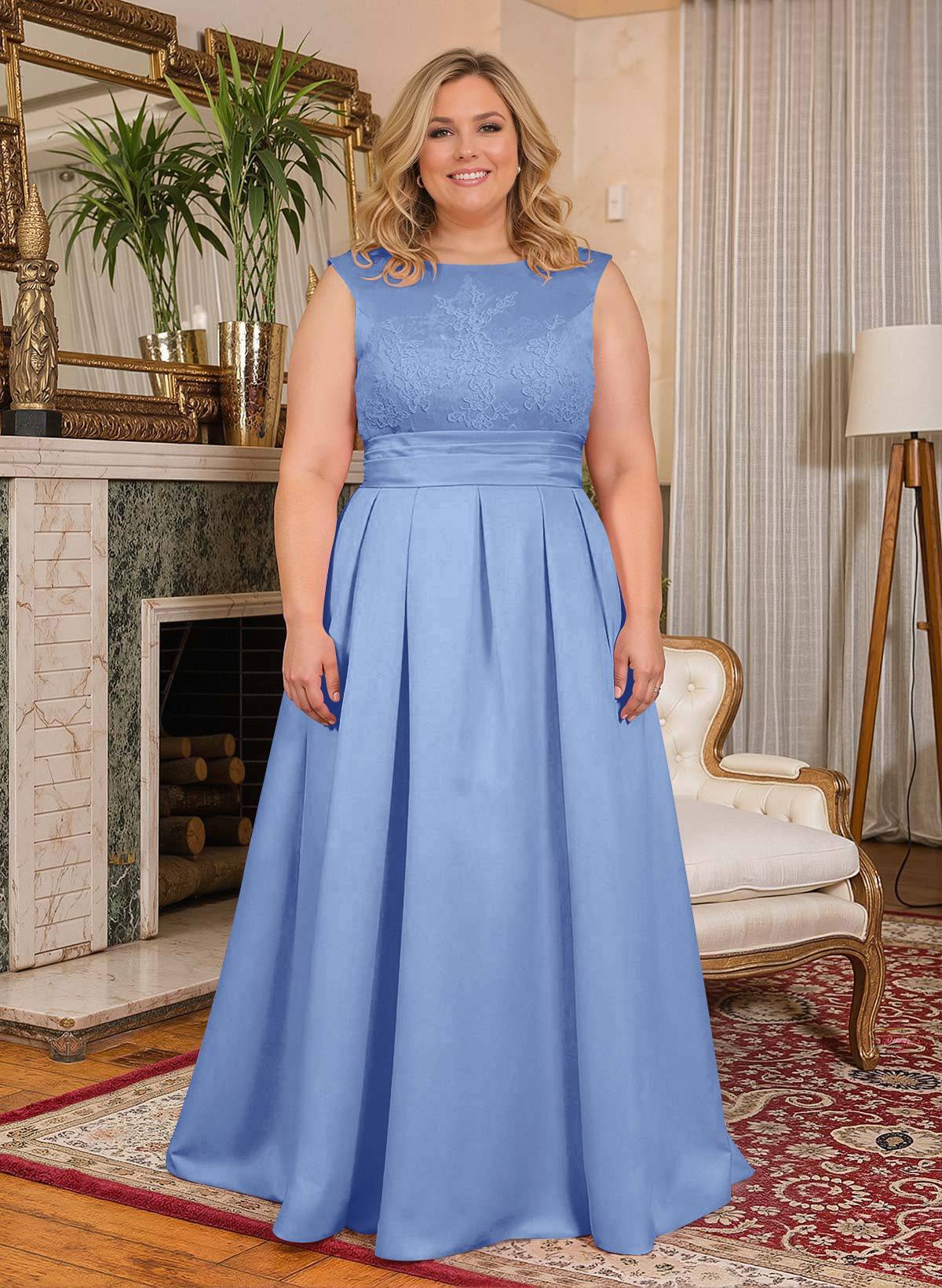 Elegant Lace Satin A-Line Mother Of The Bride Dresses, product image 26