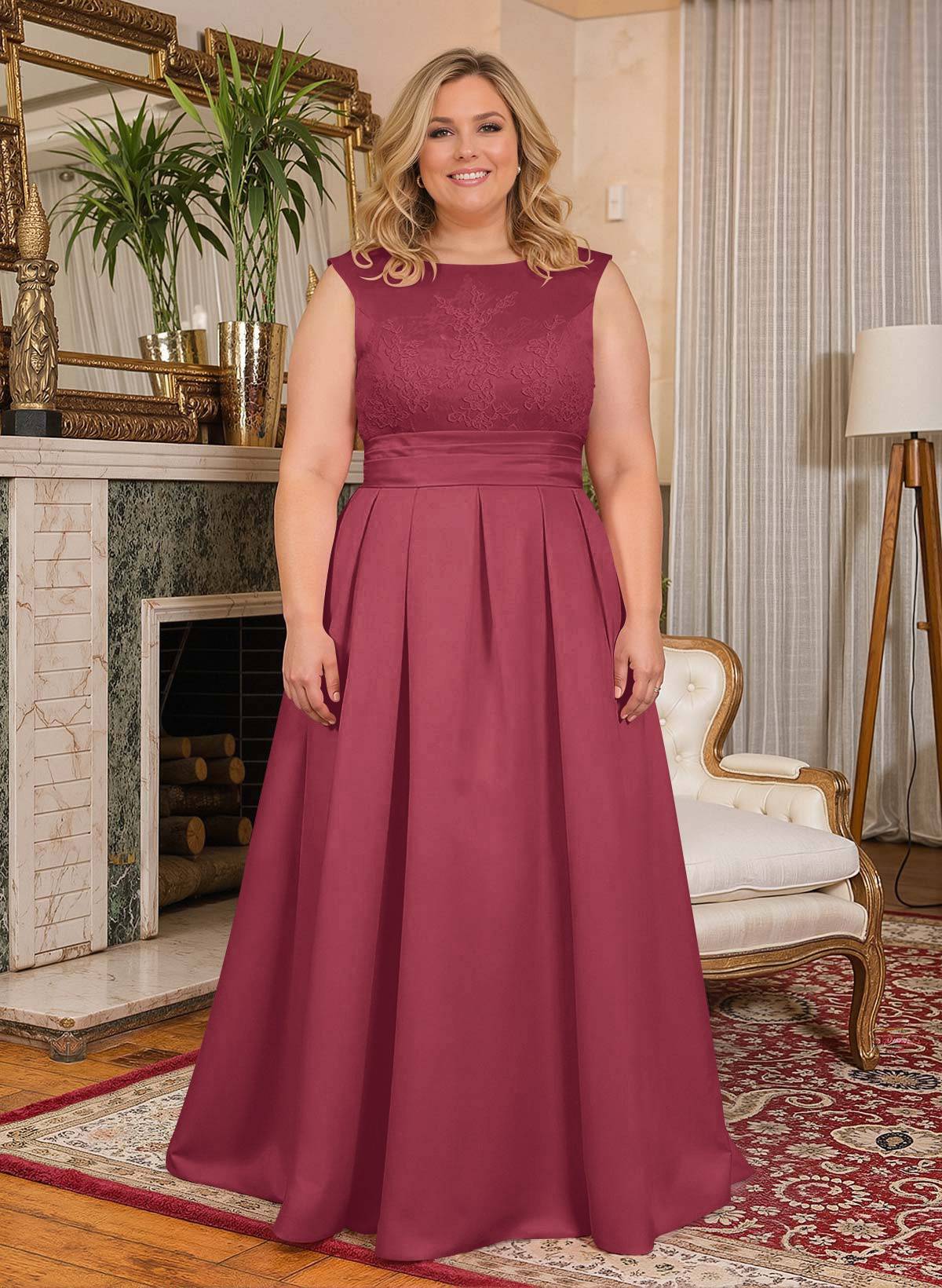 Elegant Lace Satin A-Line Mother Of The Bride Dresses, product image 56