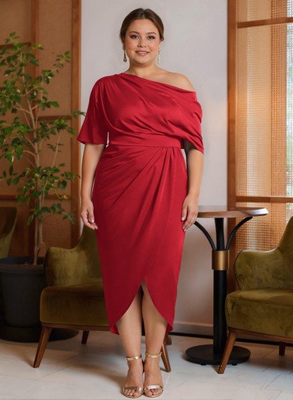 Classic Asymmetrical Neckline Ankle-Length Satin Mother Of The Bride Dresses, product image 48