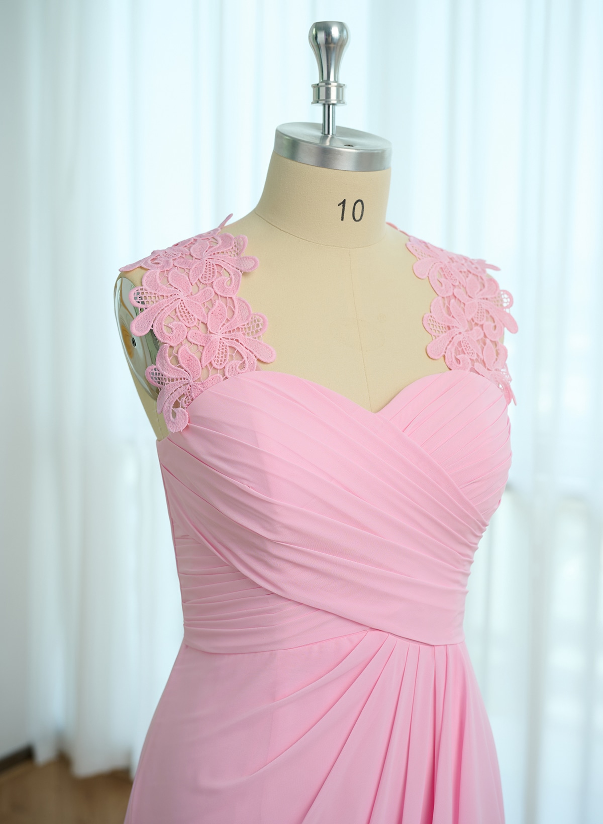 Sheath Sweetheart Sleeveless Floor-Length Chiffon Bridesmaid Dresses With Lace, product image 83