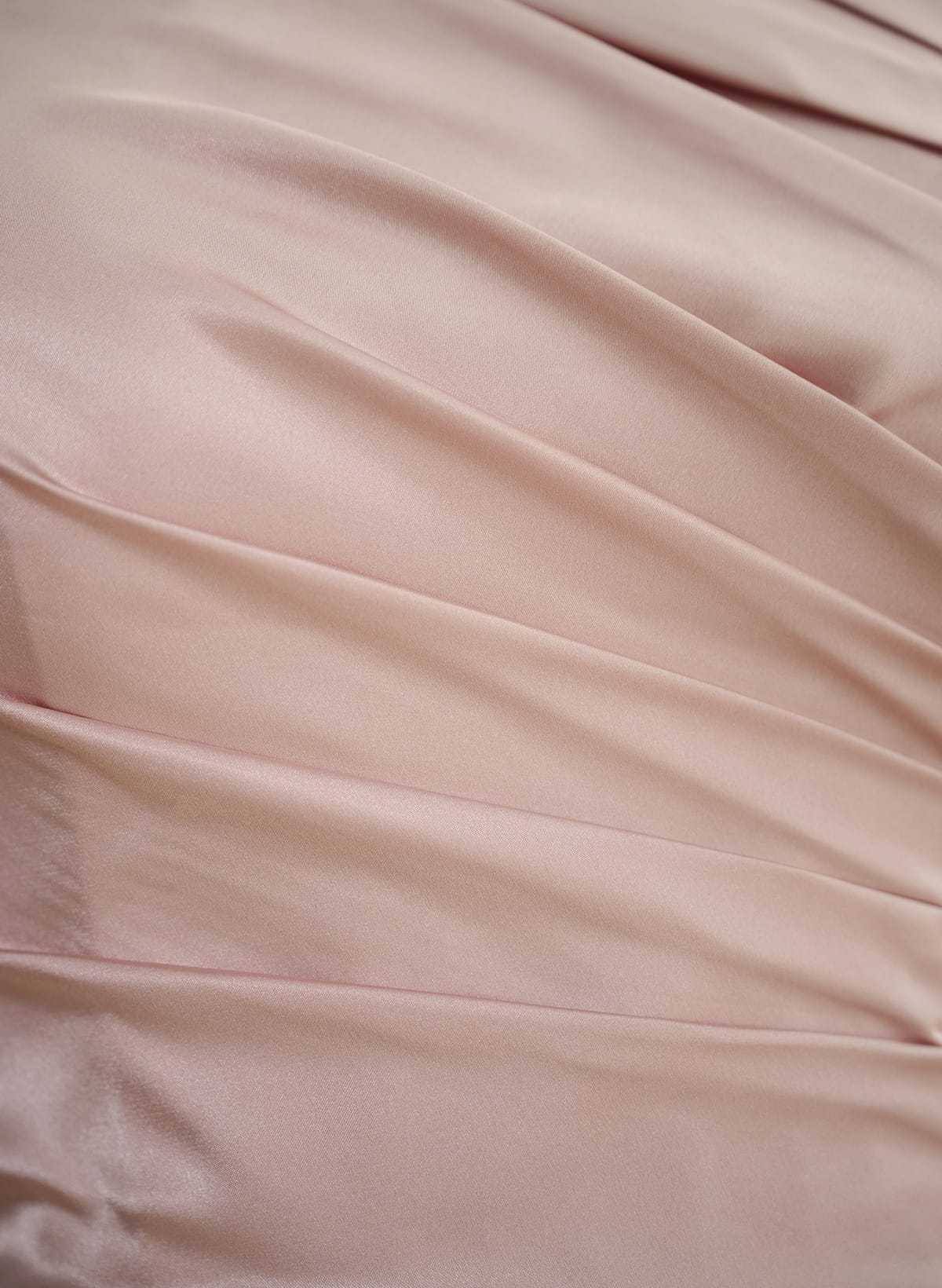 Trumpet/Mermaid Halter Floor-Length Silk Like Satin Bridesmaid Dresses With High Split, product image 8