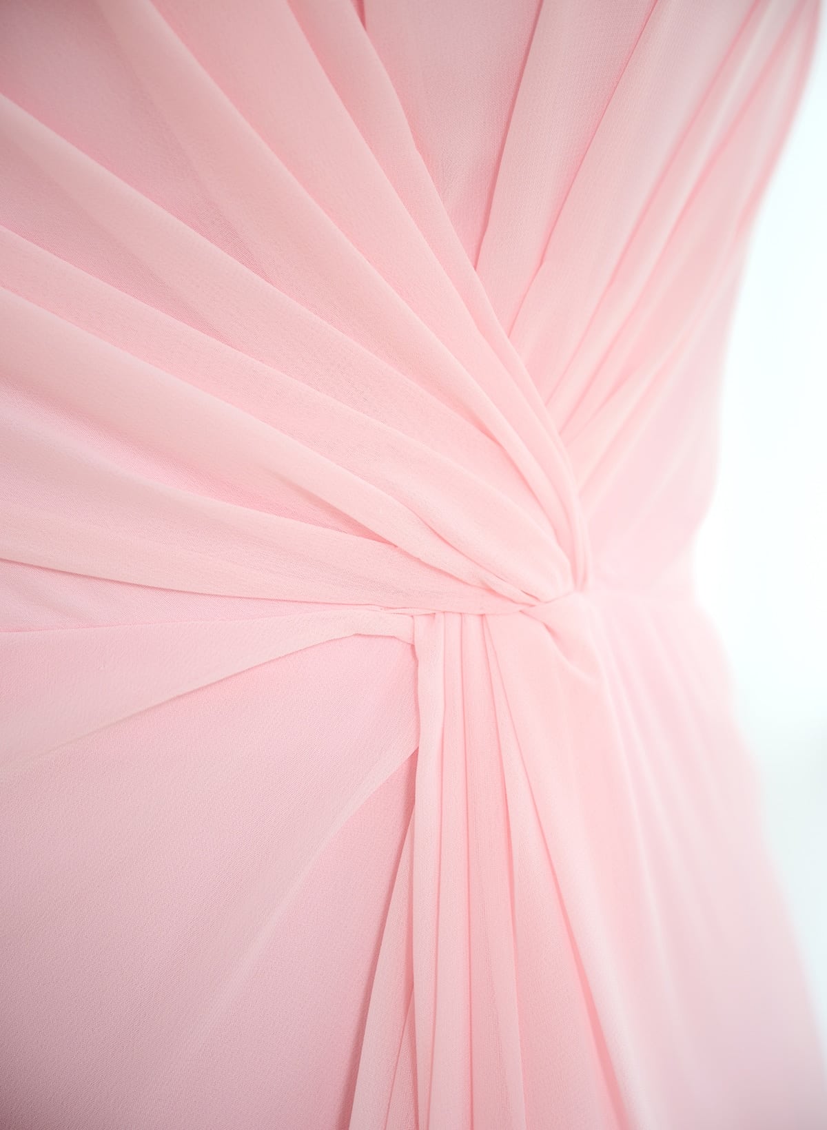 Modest One-Shoulder Sleeveless Chiffon Bridesmaid Dresses With Twisted Knot, product image 95