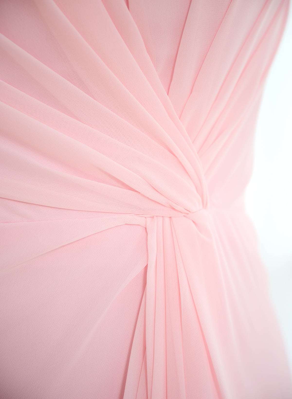 Modest One-Shoulder Sleeveless Chiffon Bridesmaid Dresses With Twisted Knot, product image 95