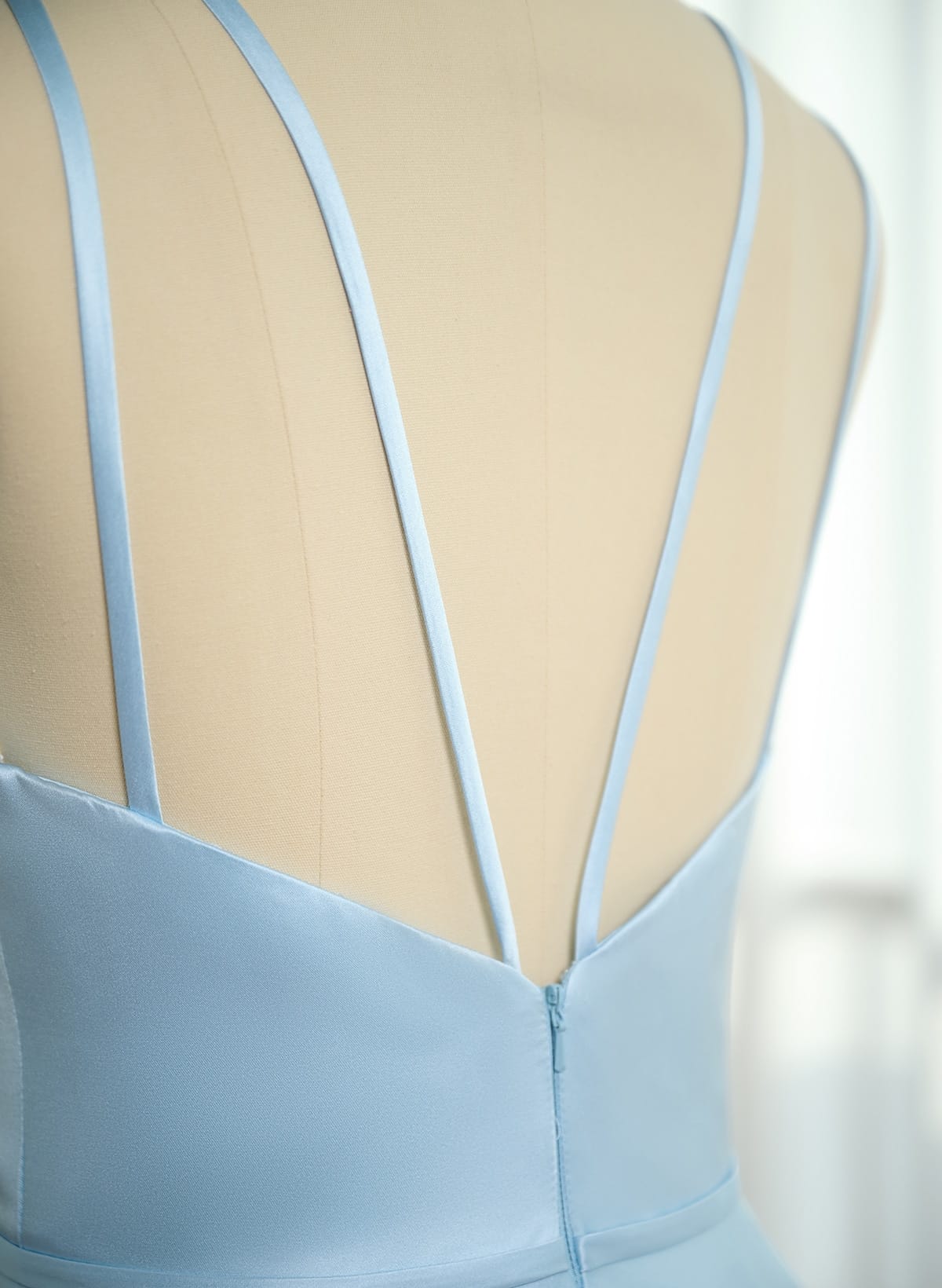 Classic Scoop Neck A-Line Floor-Length Satin Bridesmaid Dresses, product image 6