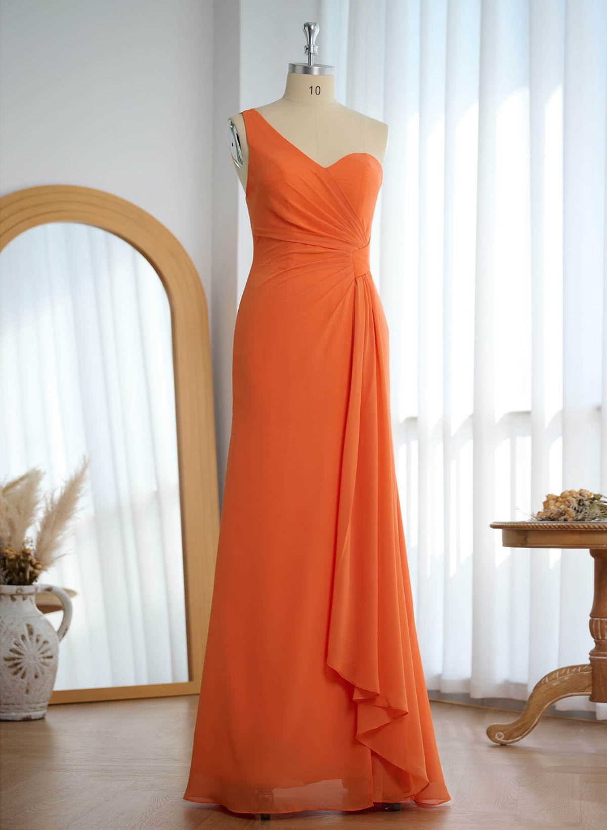 Flattering A-Line One-Shoulder Chiffon Bridesmaid With Split Front, product image 38