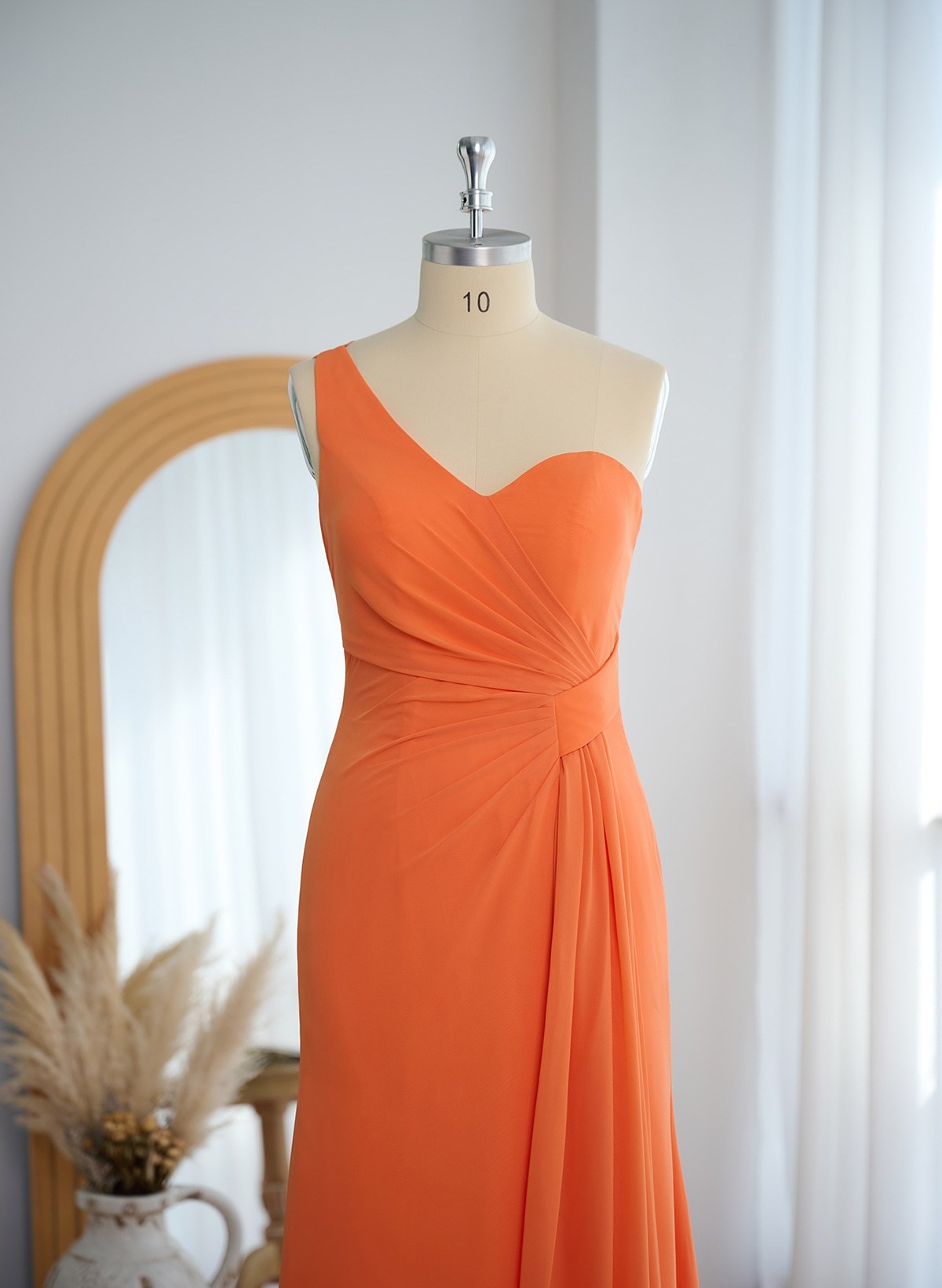Flattering A-Line One-Shoulder Chiffon Bridesmaid With Split Front, product image 40