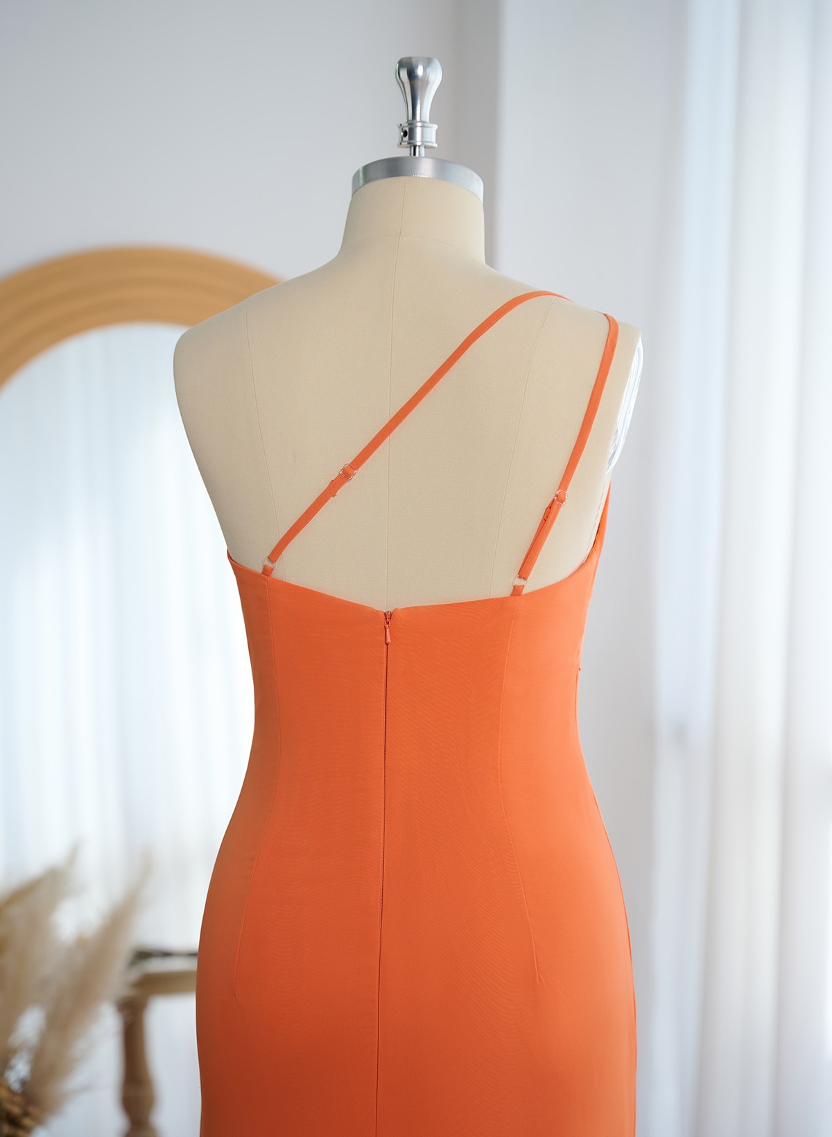 Flattering A-Line One-Shoulder Chiffon Bridesmaid With Split Front, product image 41