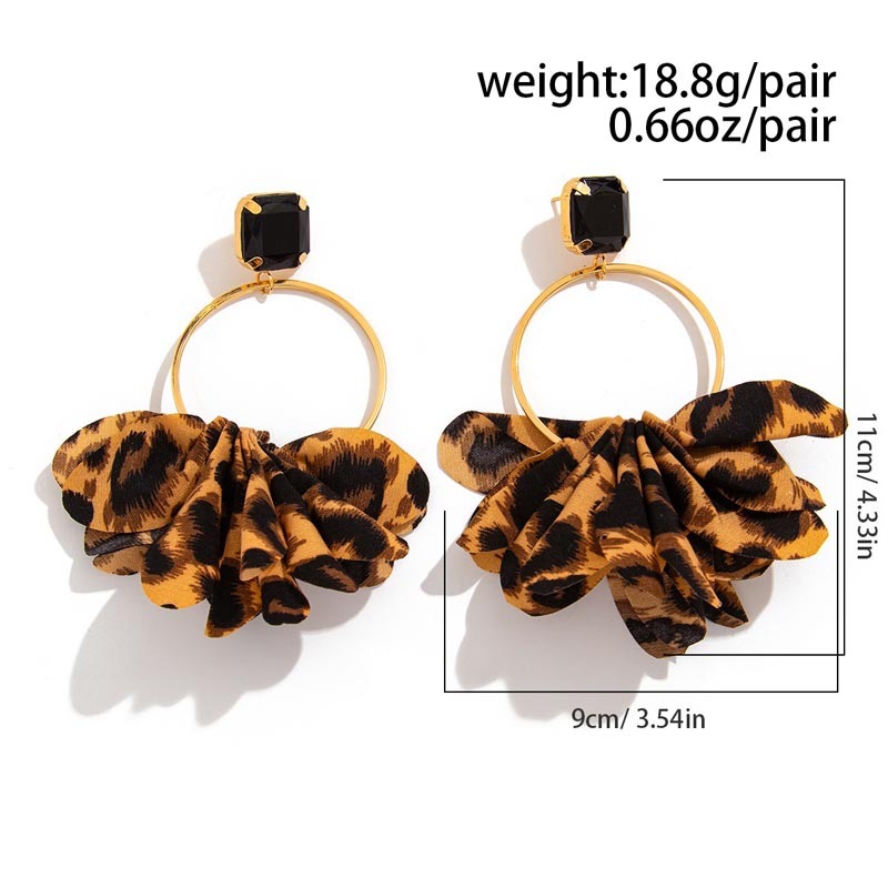 Iron Fabric Hoop Earrings