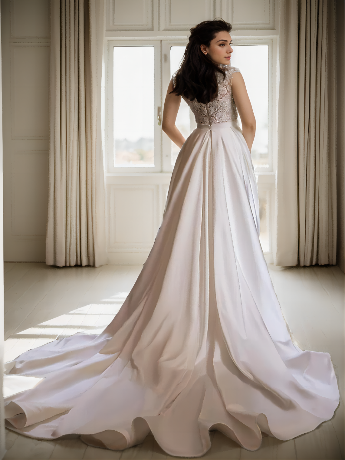 Wedding Dresses Ball Gown Off Shoulder V Neck Sleeveless Chapel Train Satin Bridal Gowns With Pleats Ruched 2024