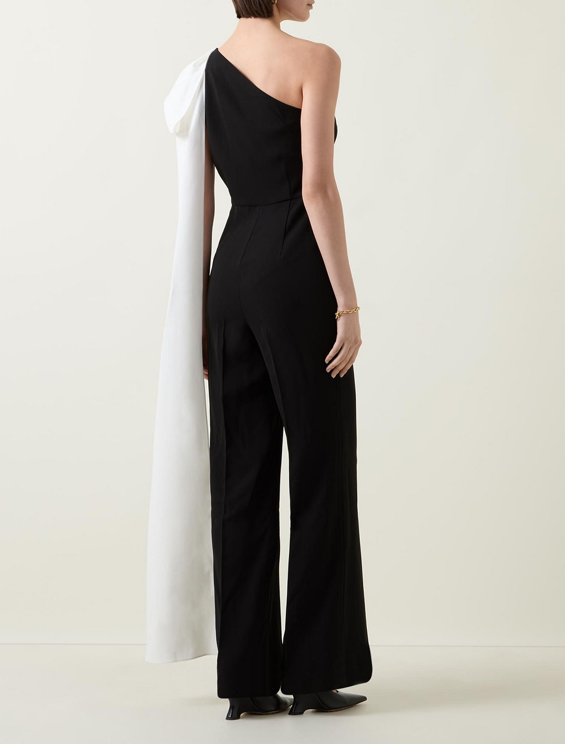Jumpsuits Casual Evening Dress One Shoulder Stretch Fabric Pleats