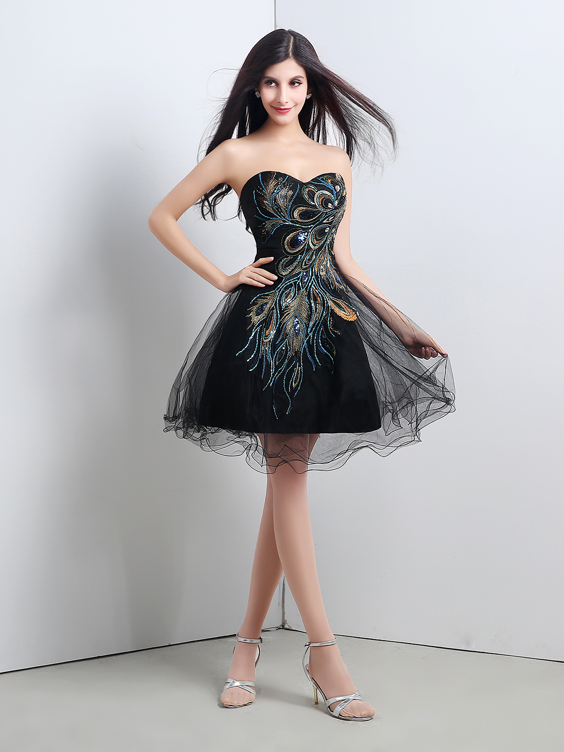 A-Line/Princess Short/Mini Sweetheart Homecoming Dress with Appliques