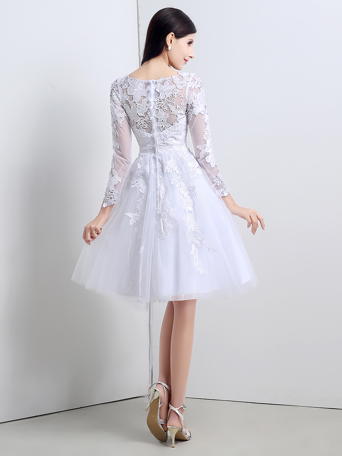 A-Line/Princess Elegant Homecoming Dress Tulle Lace with Appliques