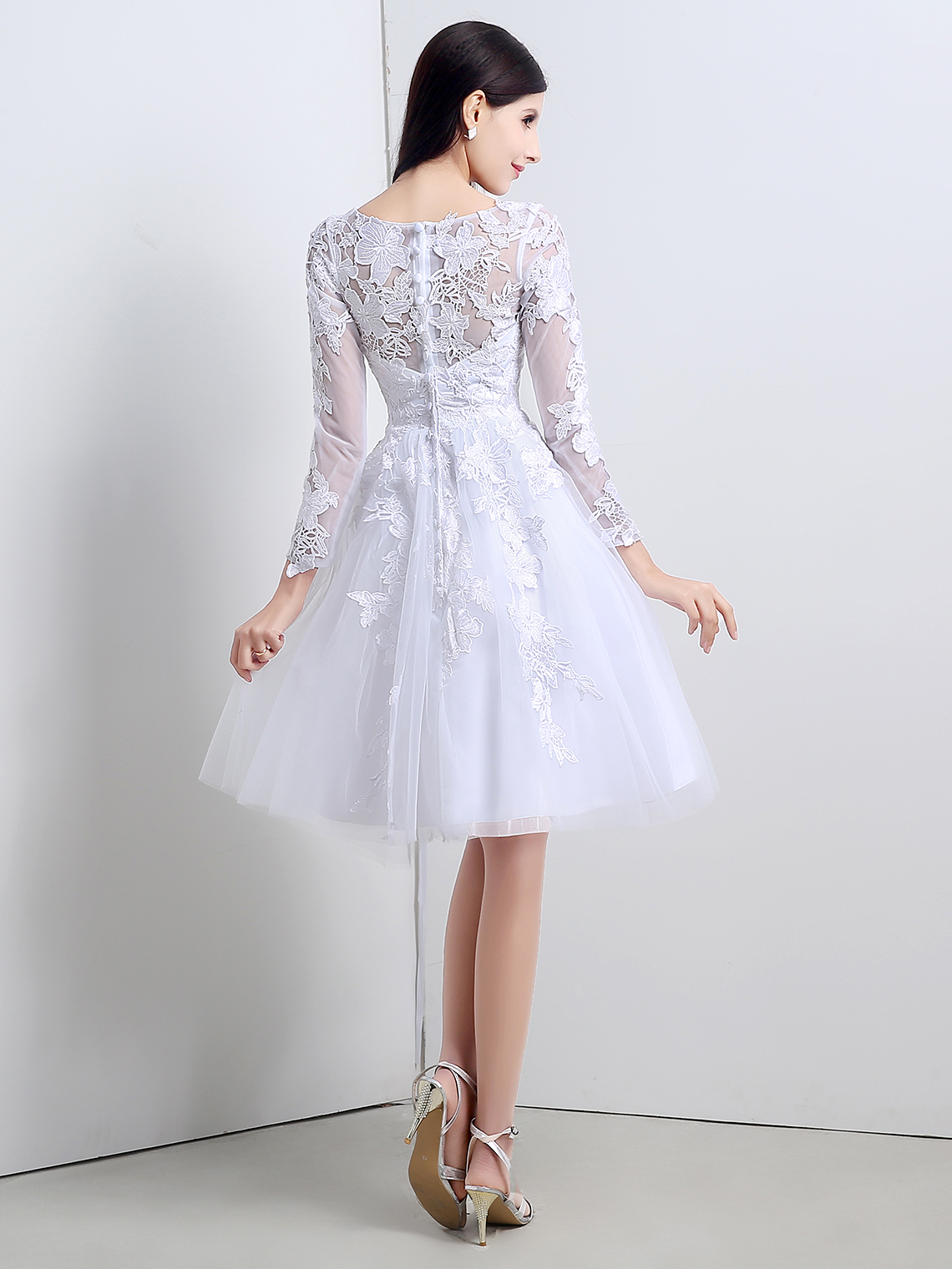 A-Line/Princess Elegant Homecoming Dress Tulle Lace with Appliques