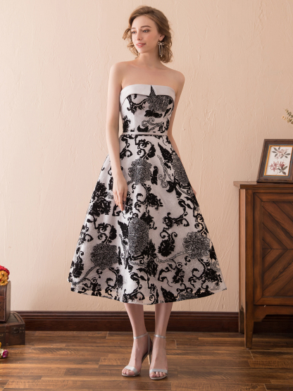 Dress A-Line/Princess Sexy Party Cocktail Dress Ankle Length with Appliques