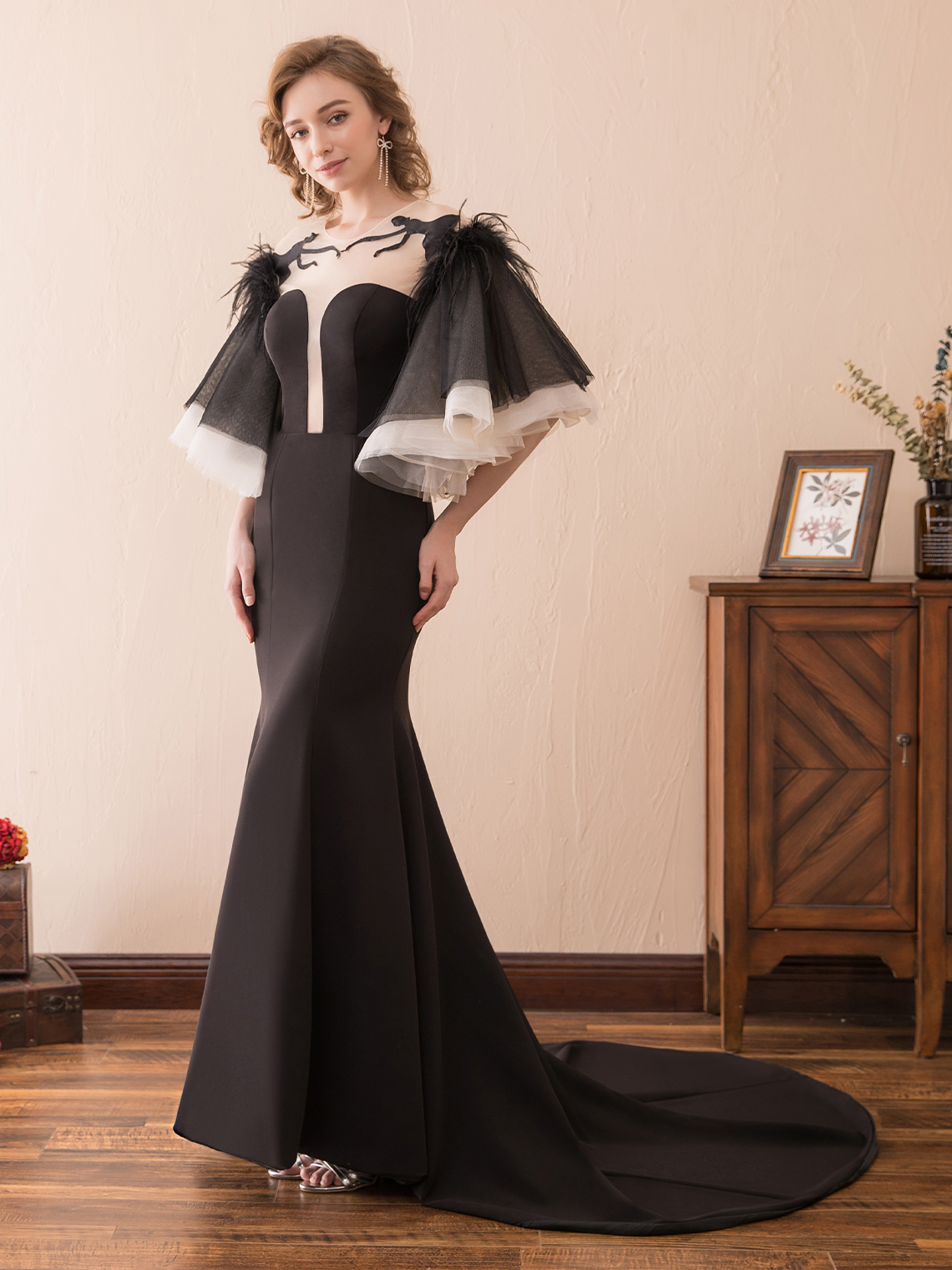 Mermaid/Trumpet Elegant Formal Evening Dress Satin with Pleated