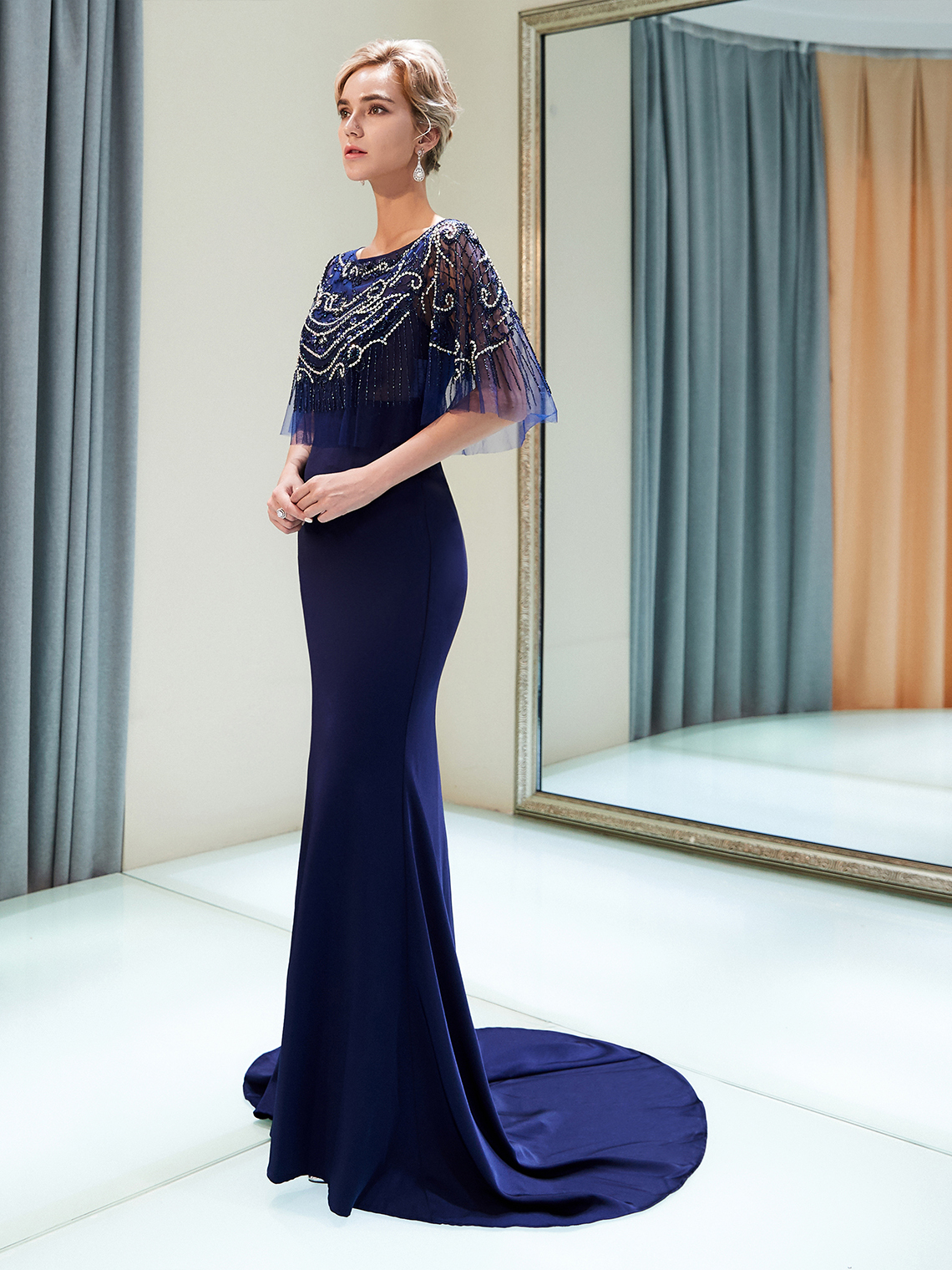 Mermaid/Trumpet Elegant Luxury Prom Gown Sequin with Beading