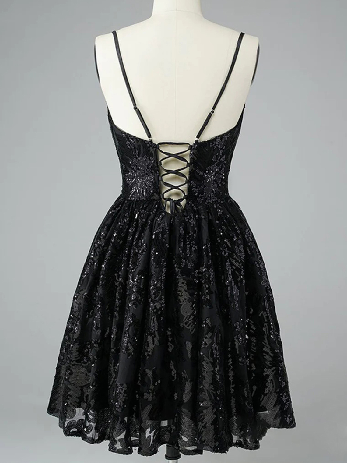 A-line V Neck Sleeveless Short/Mini Homecoming Dress With Beading