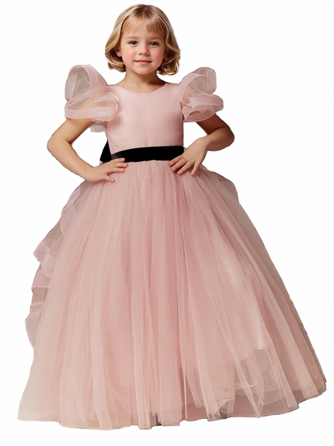 A-Line Flower Girl Dress Girl Cute Dress Sash/Ribbon Bow(s) Tiered