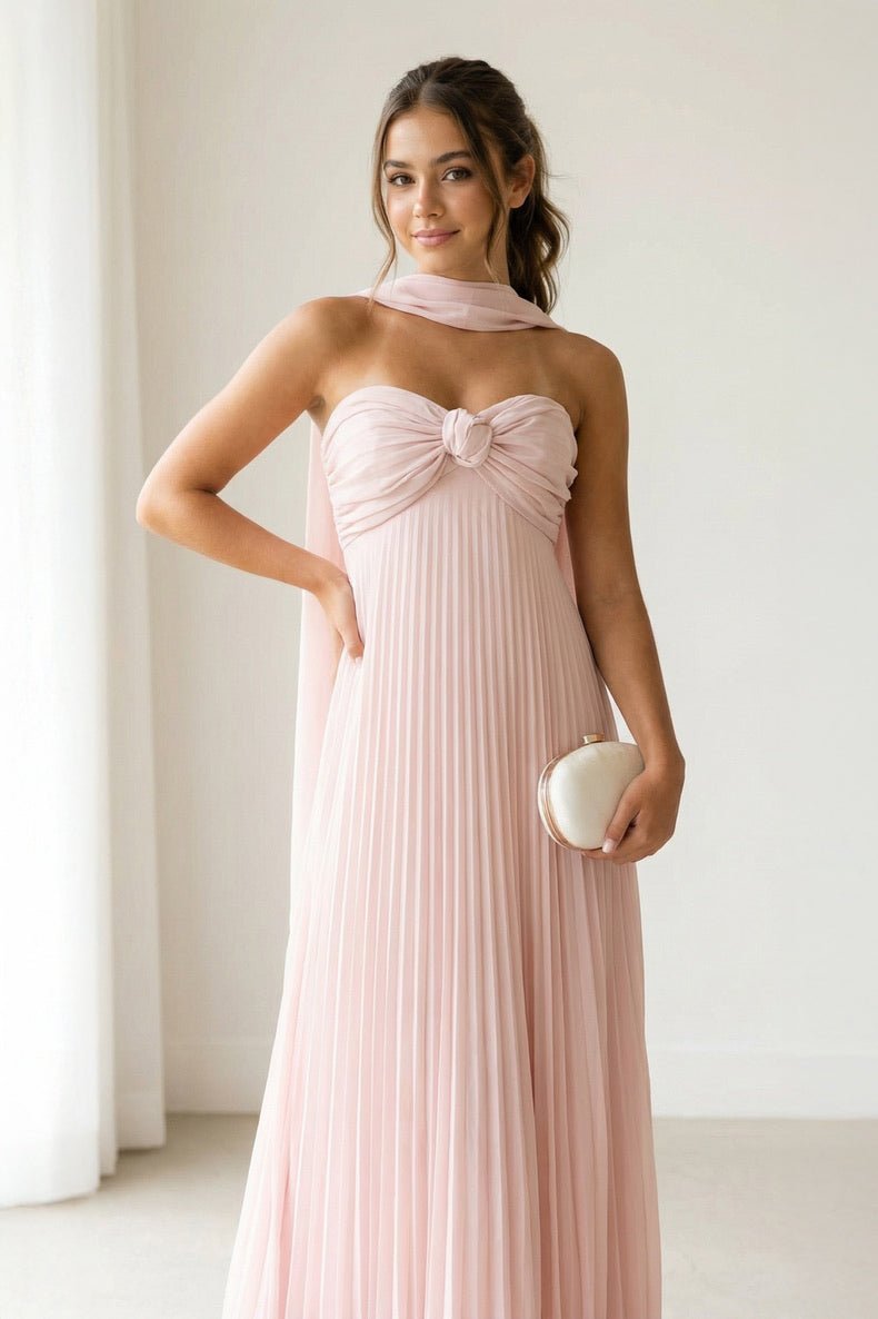 A Line Light Pink Sweetheart Chiffon Long Prom Dresses Evening Dresses, product image 2