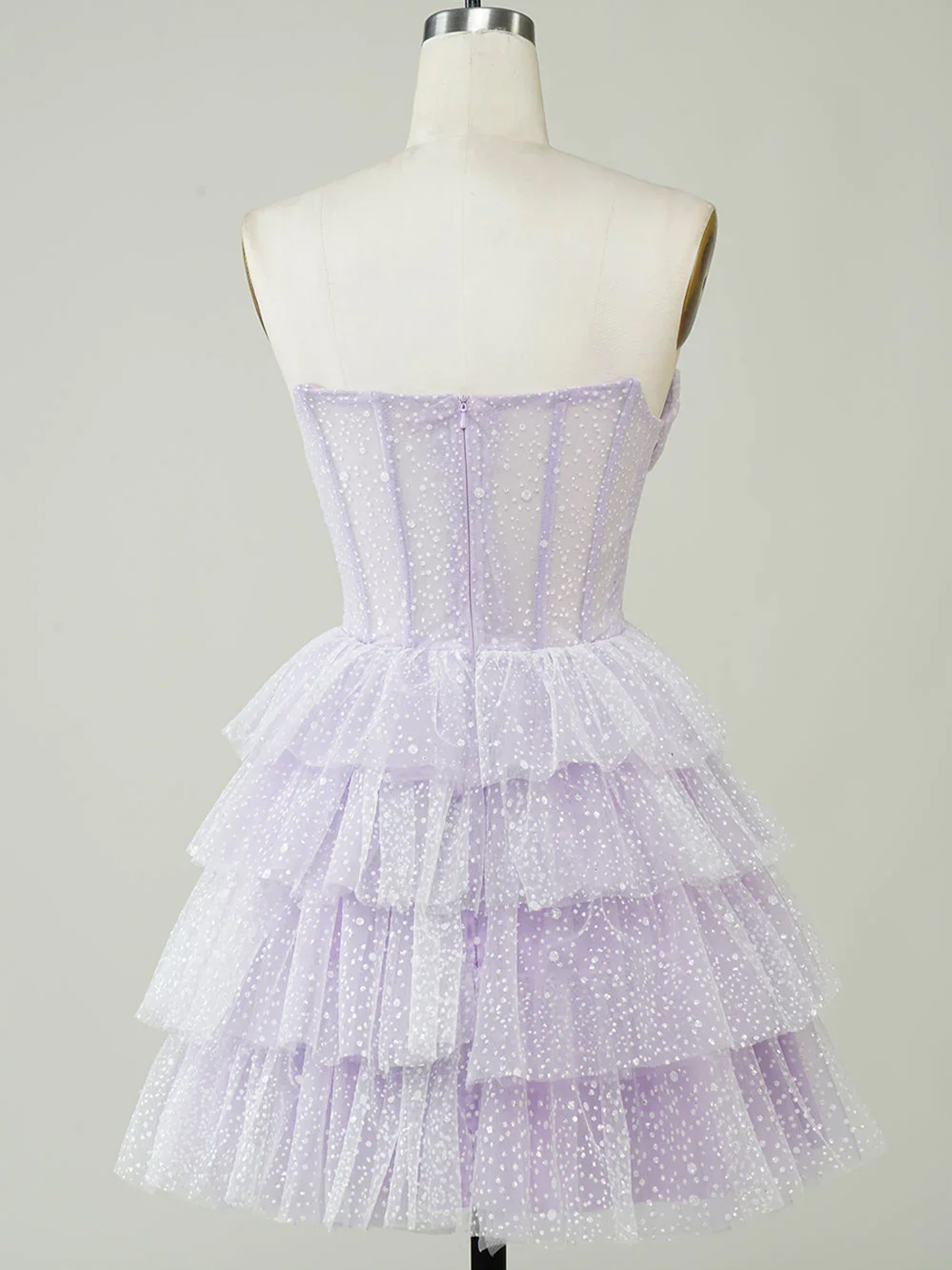 A-Line Corset Short Tulle Homecoming Dress