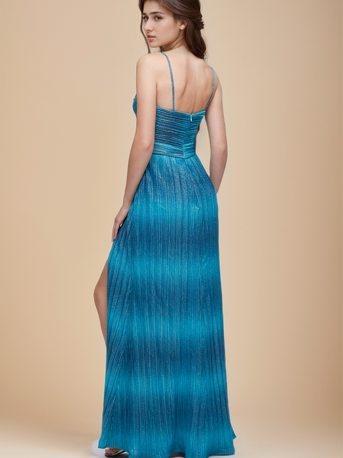 Sheath/Column Sexy Prom Formal Evening Dress V Neck Spaghetti