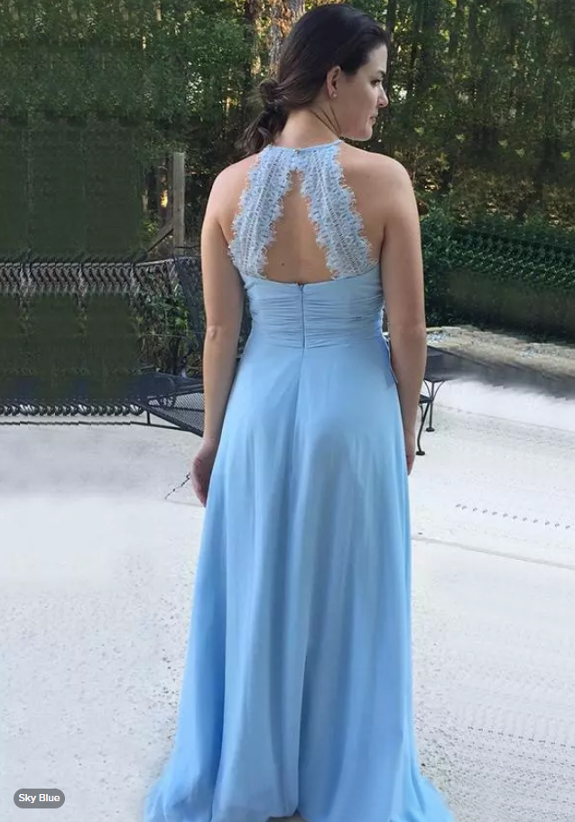 A-line/Princess Chiffon Floor-Length Bridesmaid Dress With Pleated
