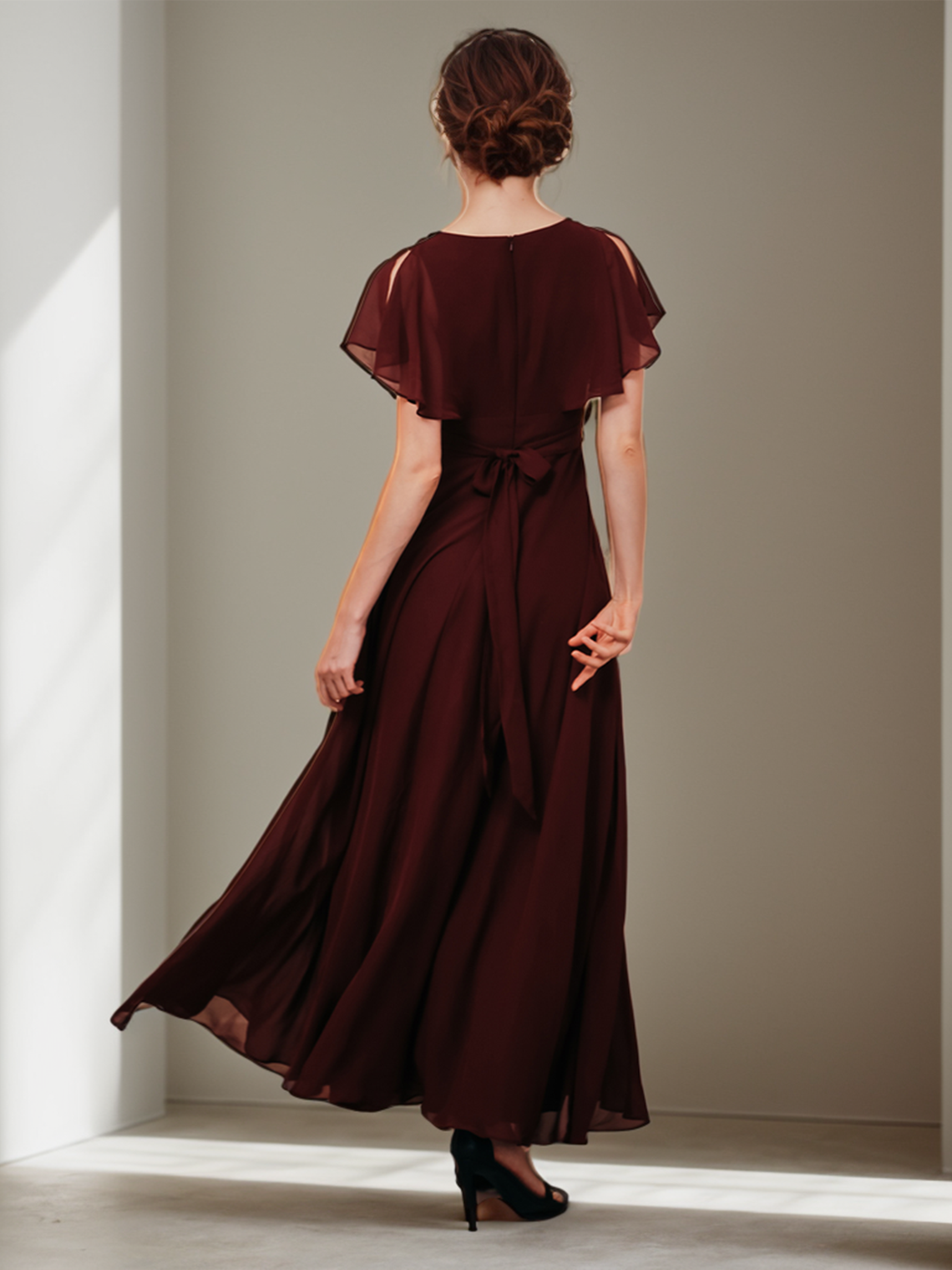 A-Line Evening Gown Elegant Prom Dress Bridesmaid Dress with Pleats