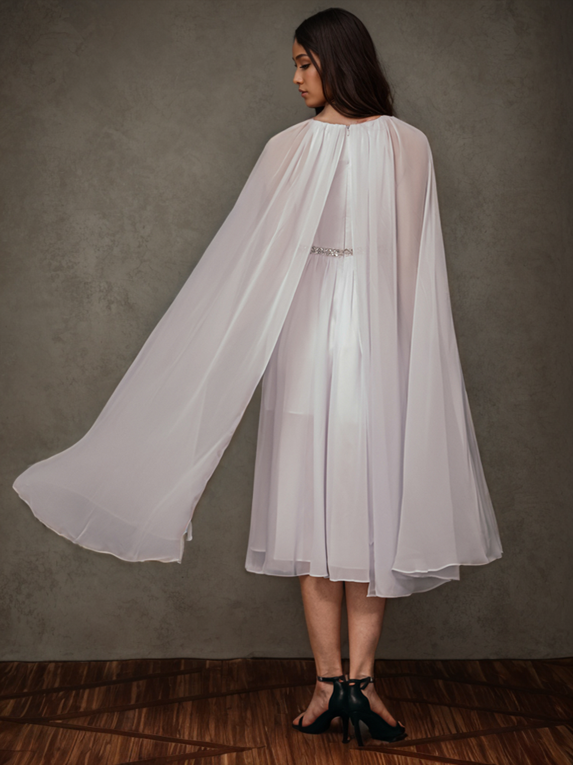 A-Line Wedding Guest Dress Evening Formal Dress Jewel Neck Beading