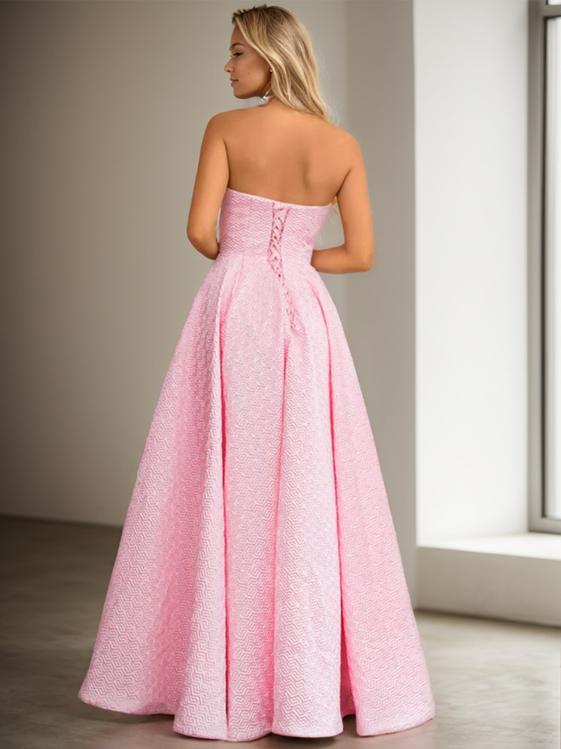 A-Line/Princess Romantic Evening Prom Dress Floor Length Sleeveless