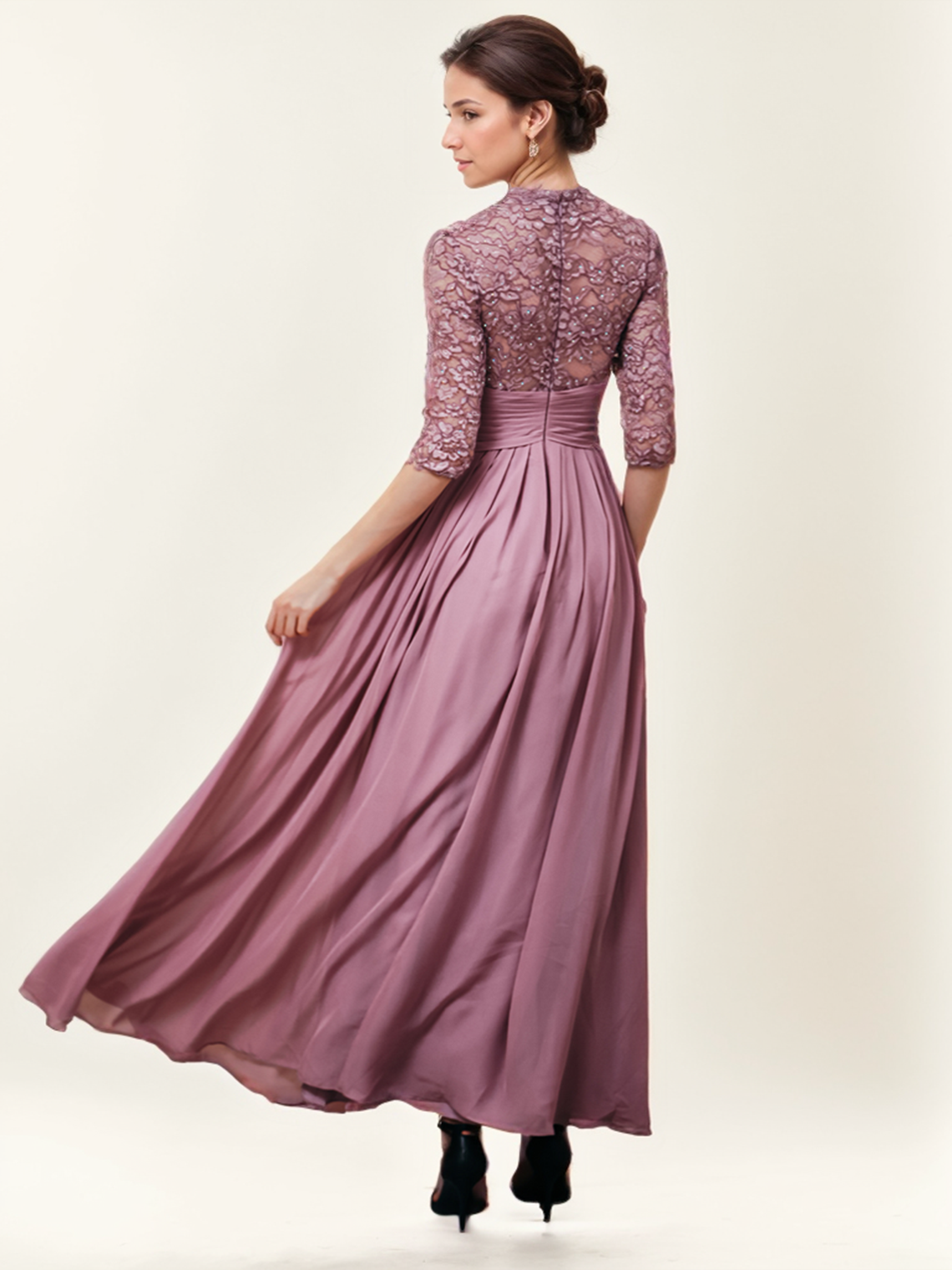 A-Line Elegant Wedding Guest Formal Dress Wedding Party Dress Lace Sequins