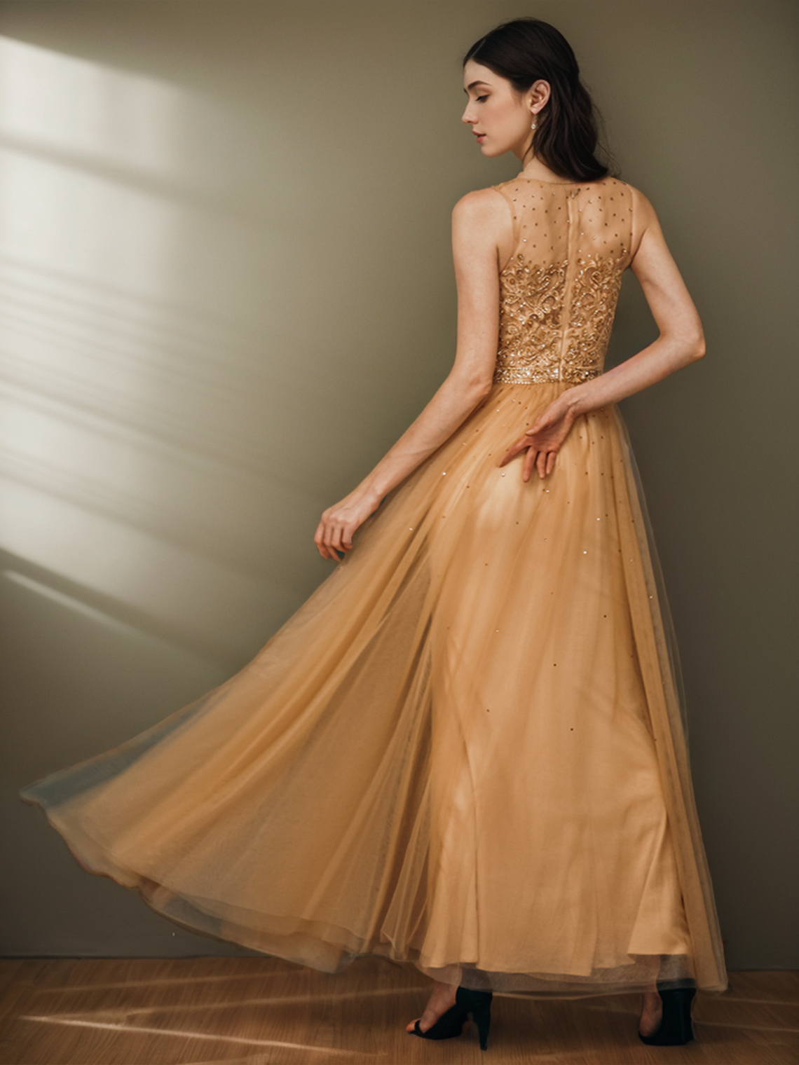 A-Line Prom Dresses Elegant Wedding Guest Beading Formal Evening Dress 