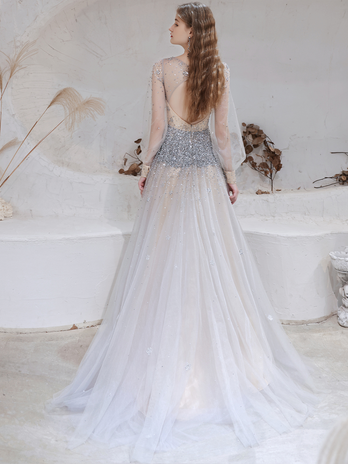 A-Line/Princess  Elegant Evening Gown Sweep/Brush Train Prom Dress