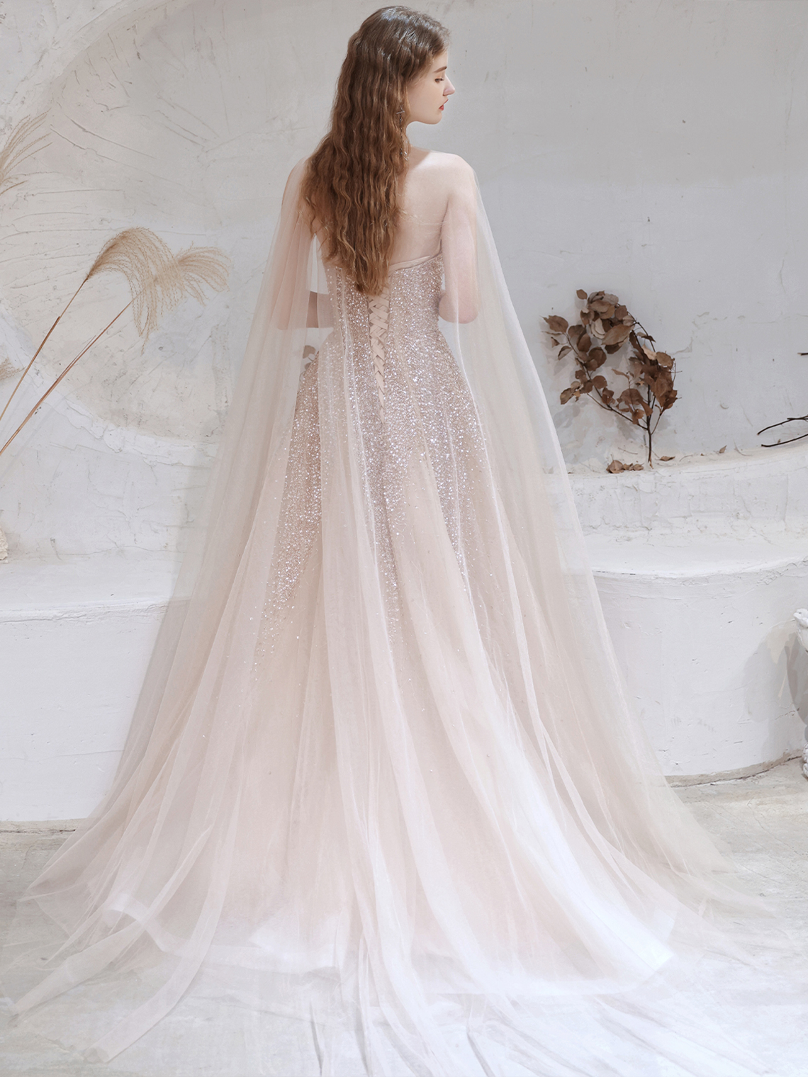 A-Line/Princess Luxury Evening Dresses Prom Gown Sweep / Brush Train