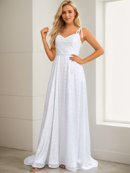 Dress A-Line/Princess Spaghetti Straps Floor Length Elegant Prom Gown