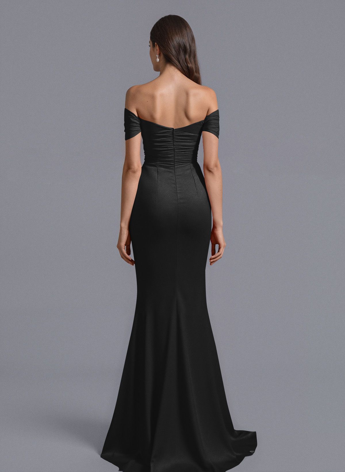 Trumpet/Mermaid Off-The-Shoulder Silk Like Satin Bridesmaid Dresses With Split Front, product image 132