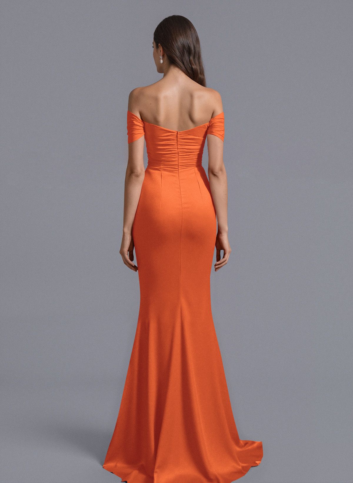 Trumpet/Mermaid Off-The-Shoulder Silk Like Satin Bridesmaid Dresses With Split Front, product image 114