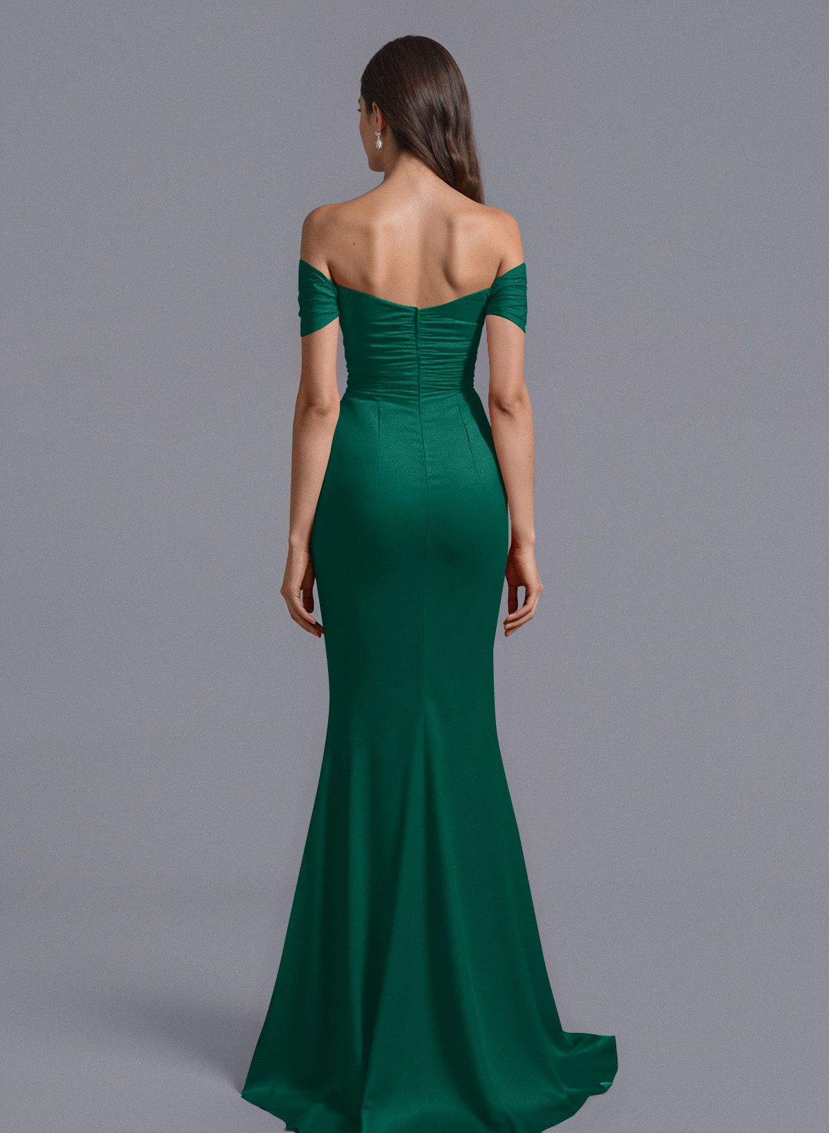 Trumpet/Mermaid Off-The-Shoulder Silk Like Satin Bridesmaid Dresses With Split Front, product image 138